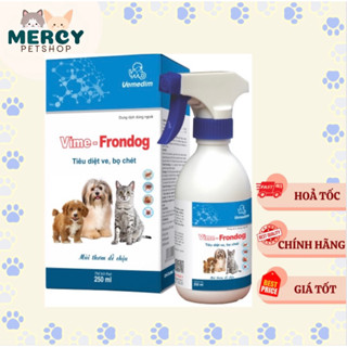 Chính Hãng Date Mới -  Vime FronDog xịt diệt ve, rận, bọ chét chó mèo an toàn hiệu quả