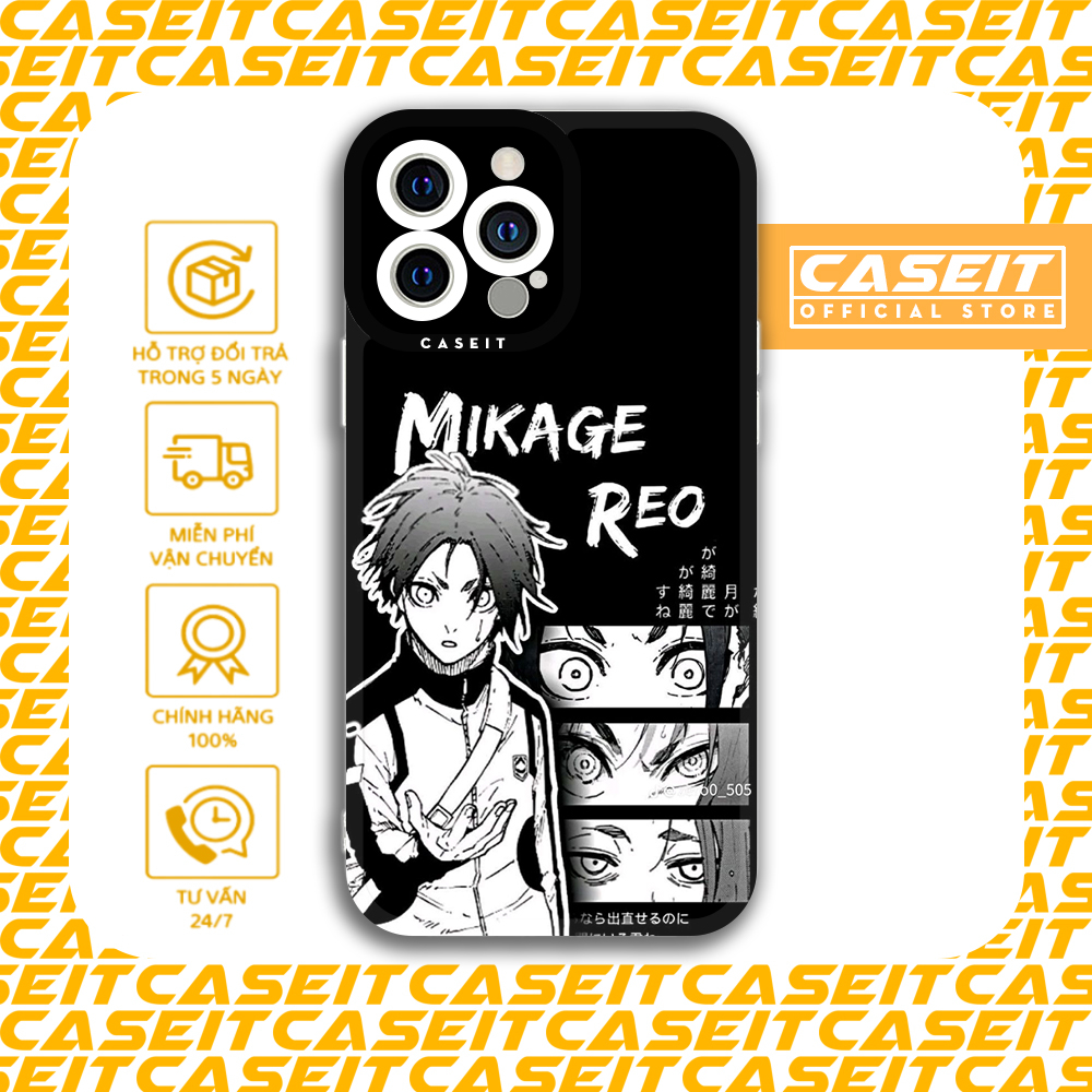 Ốp lưng iphone cạnh vuông Caseit Anime Blue Lock Mikage Reo đen trắng 8/8plus/x/xs/11/12/13/14/pro/max/plus/promax