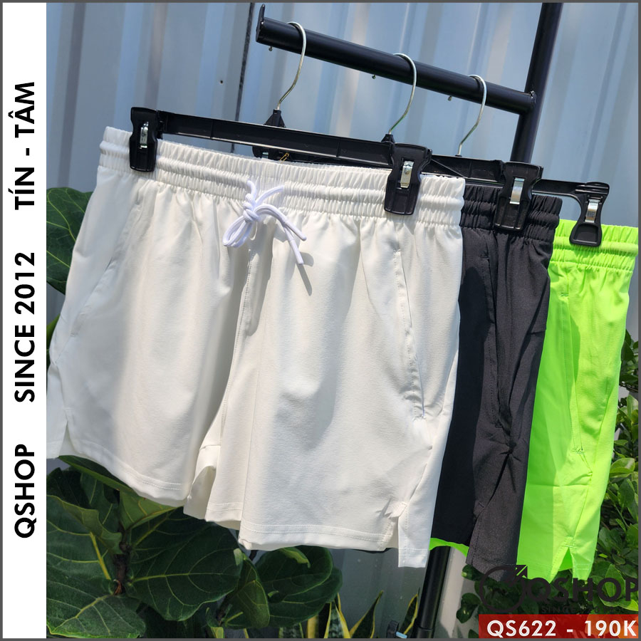 Quần short gym thể thao đi biển vải mỏng nhẹ mát QS622