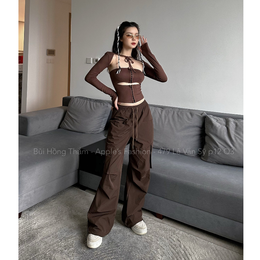 Áo nâu gài nhiều