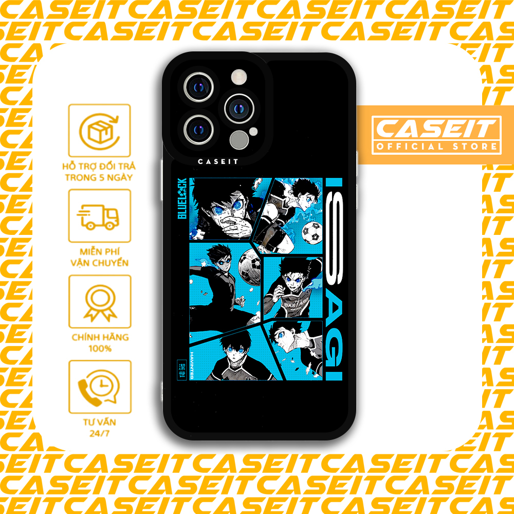 Ốp lưng iphone cạnh vuông Caseit Anime Blue Lock Isagi Yoichi Xanh trời 8/8plus/x/xs/11/12/13/14/pro