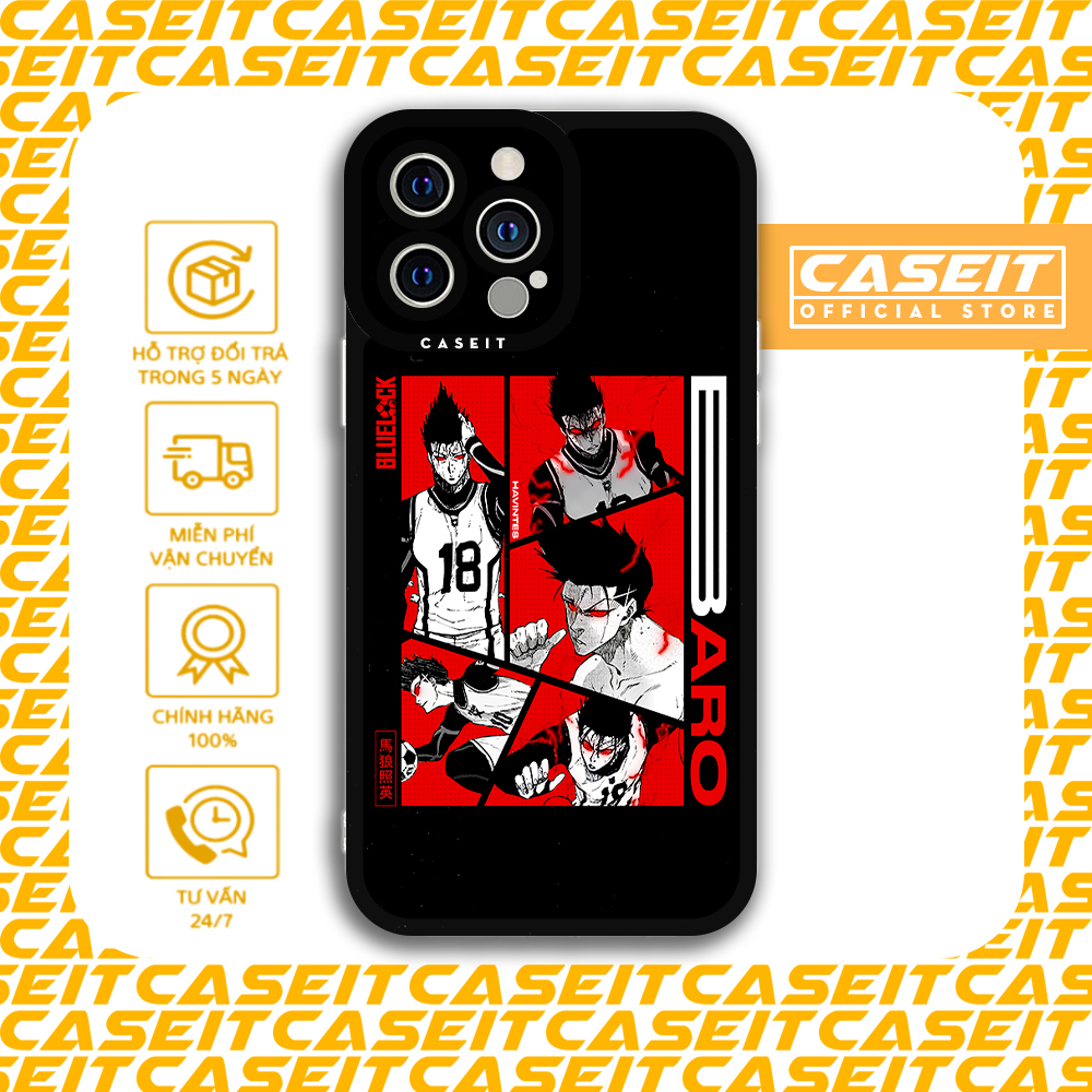 Ốp lưng iphone cạnh vuông Caseit Anime Blue Lock Barou đỏ đen 8/8plus/x/xs/11/12/13/14/pro/max/plus/