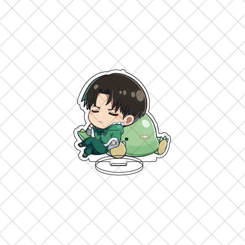 Mô hình đứng standee bằng arcrylic Attack On Titan Anime Chibi decor góc học tập để bàn cao 8cm