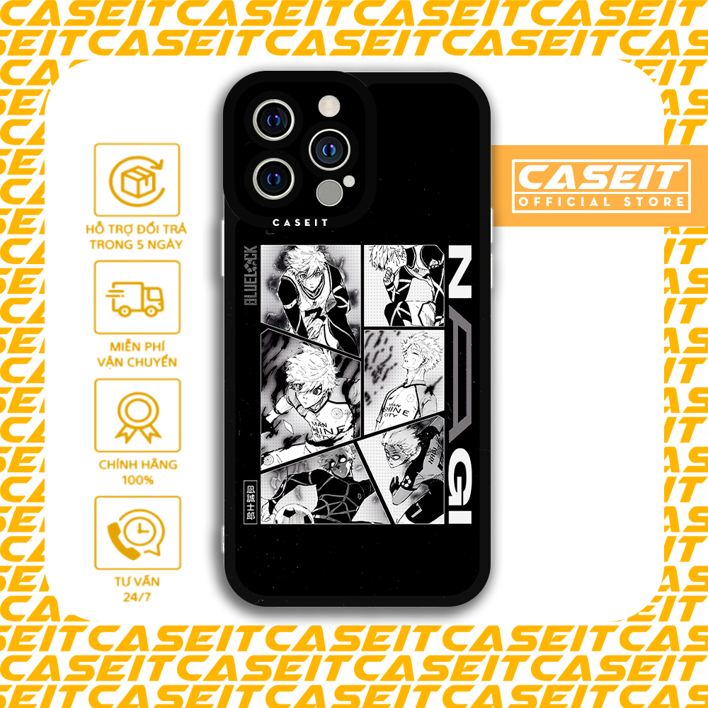 Ốp lưng iphone cạnh vuông Caseit Anime Blue Lock Nagi đen trắng 8/8plus/x/xs/11/12/13/14/pro/max/plu