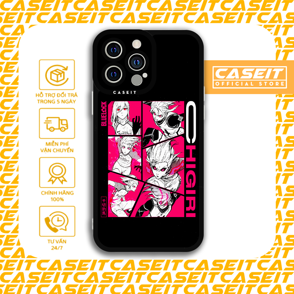 Ốp lưng iphone cạnh vuông Caseit Anime Blue Lock Chigiri hồng đen 8/8plus/x/xs/11/12/13/14/pro/max/p