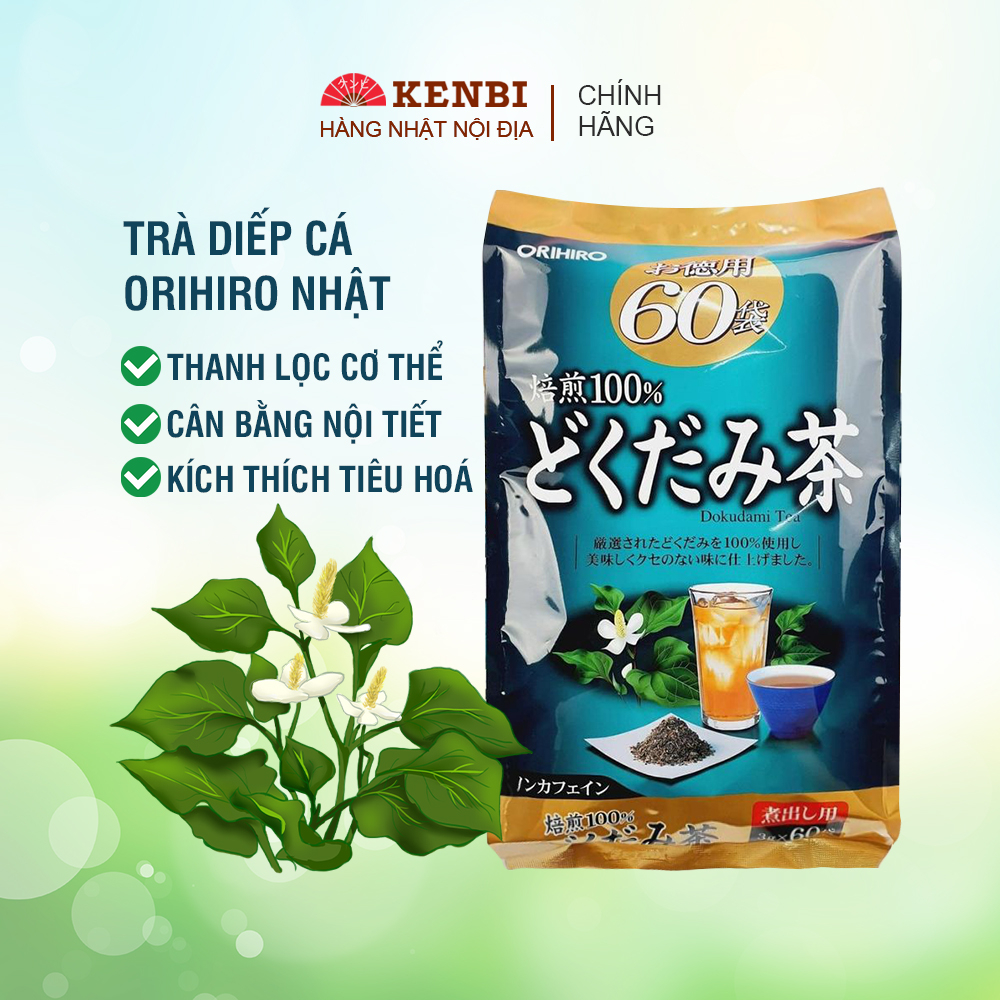 Trà diếp cá Orihiro tổng 60 túi lọc của Nhật Bản hàng nhật nội địa mát gan, thanh lọc cơ thể, thơm ngon bổ dưỡng