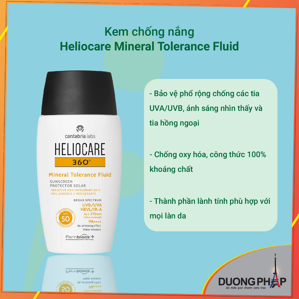 Kem chống nắng Heliocare Mineral Tolerance Fluid 50ml