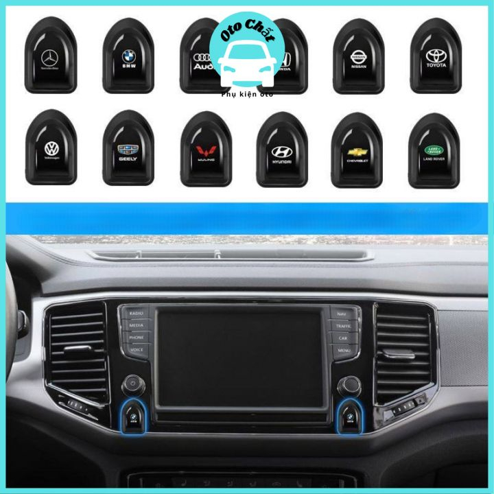 Móc treo đồ mini ô hơi, xe oto - Móc treo xe ô tô gắn LOGO HÃNG chịu lực của móc lên đến 3kg by Ốp khóa VIP