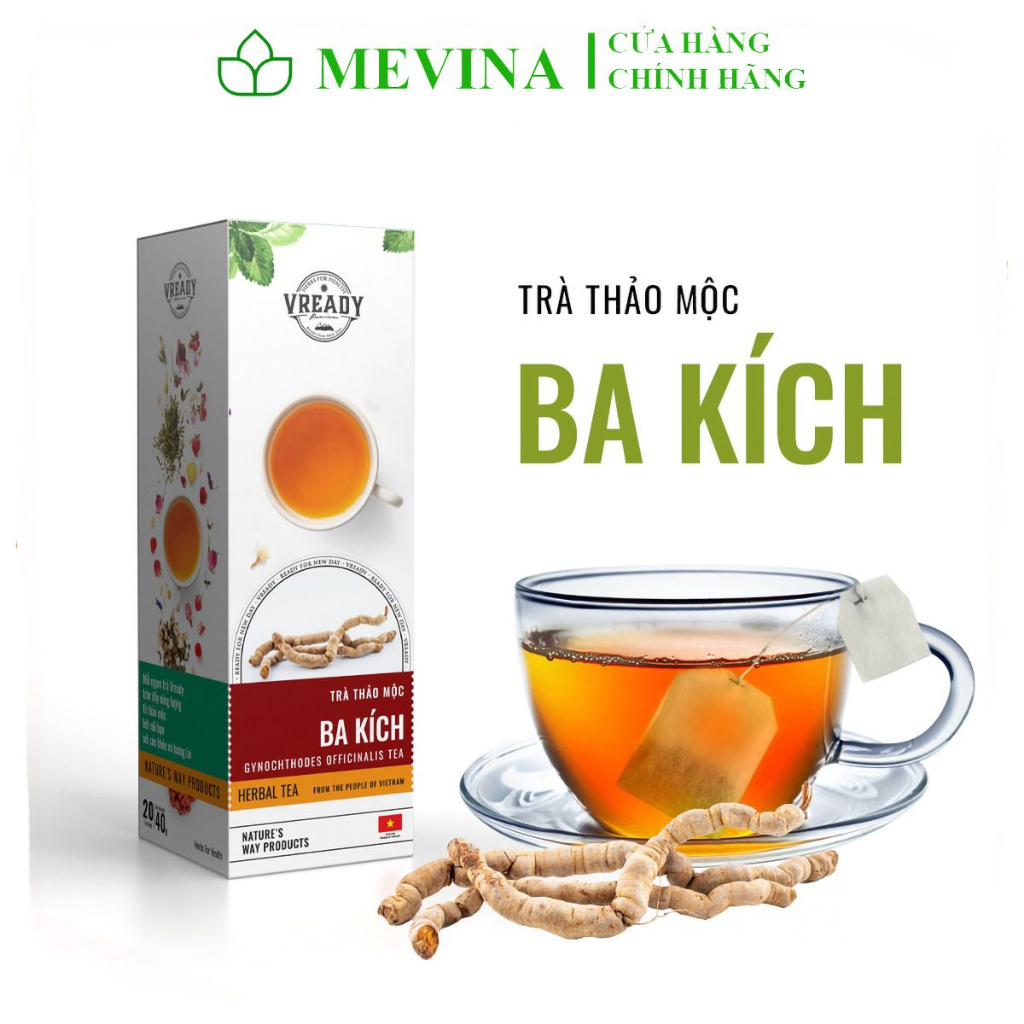 Trà Thảo Mộc Ba Kích, Bổ Thận, Tráng Dương, Hỗ Trợ Tăng Cường Sinh Lực, Hộp 20 Gói Lọc - Mevina-Store