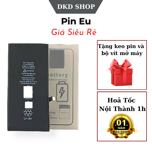 Pin Eu  cho dòng máy 5s/5se/6/6s/6Plus/6S Plus/7/7 Plus/8/8 Plus/X bảo hành 12 tháng