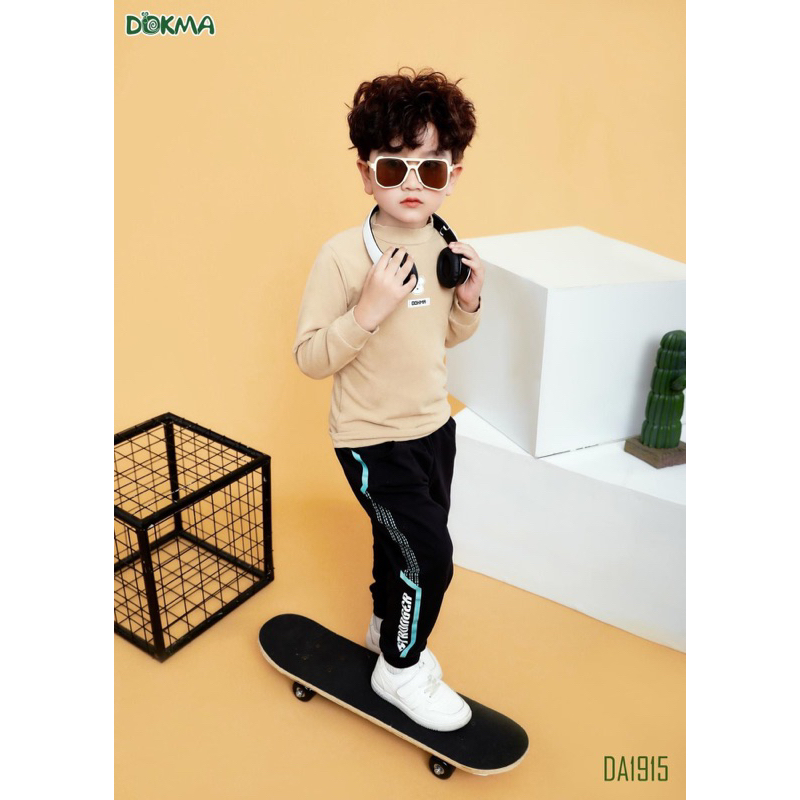 Quần dài bo gấu bé trai Dokma vải cotton mỏng DQ1823 DQ1914