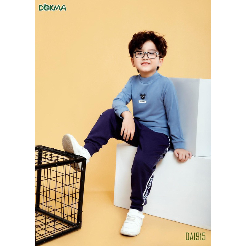 Quần dài bo gấu bé trai Dokma vải cotton mỏng DQ1823 DQ1914