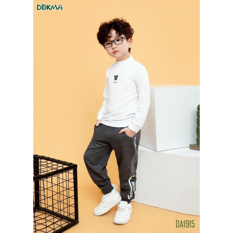 Quần dài bo gấu bé trai Dokma vải cotton mỏng DQ1823 DQ1914