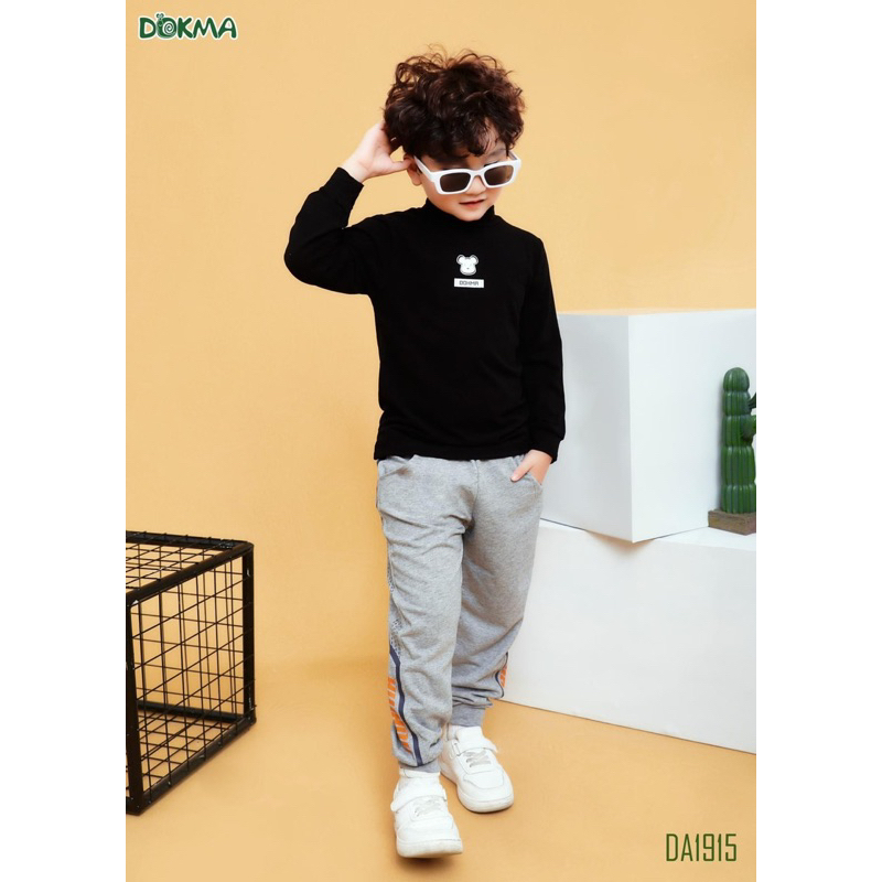 Quần dài bo gấu bé trai Dokma vải cotton mỏng DQ1823 DQ1914