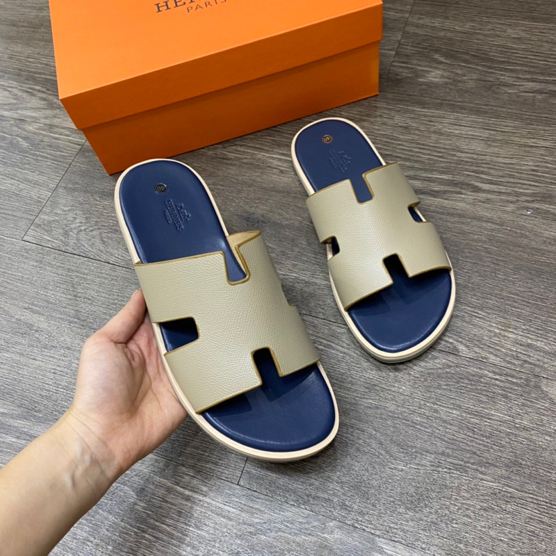 Dép lê nam HM bản quai da bò đế phíp cao cấp fullbox