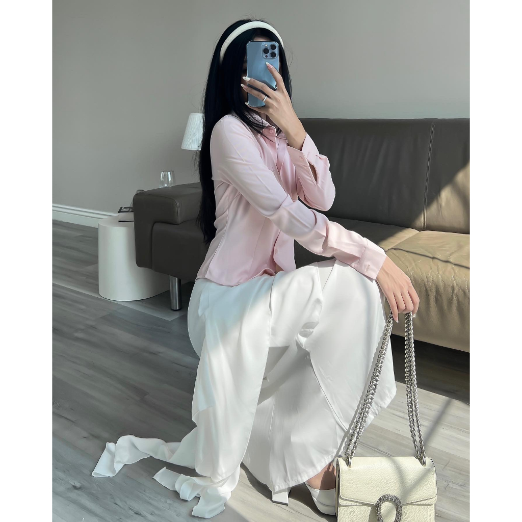 DII COLLECTION - Chân váy thiết kế midi tầng trendy xẻ tà cao cấp