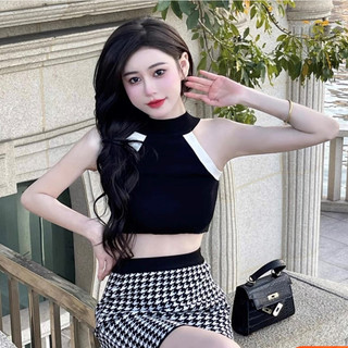 Áo Yếm phối màu - Áo cổ yếm nữ đẹp
