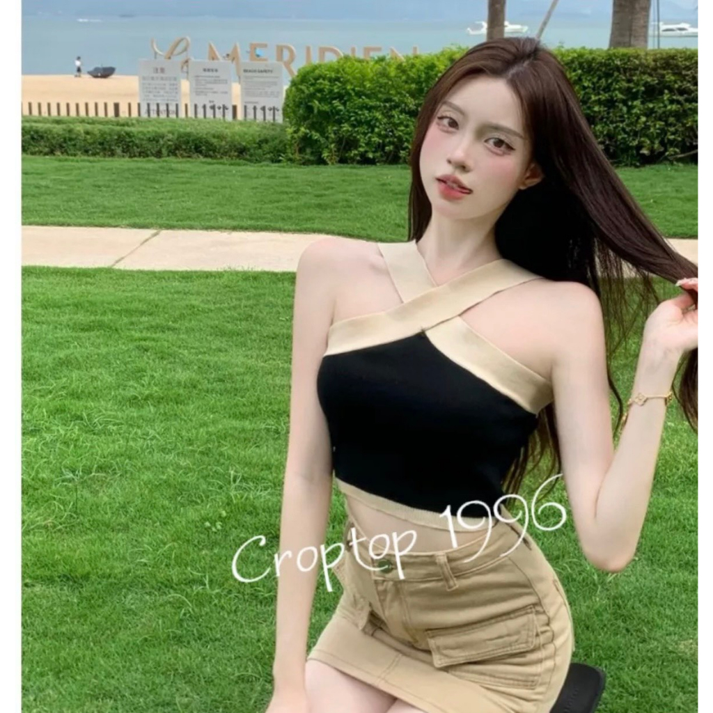 Áo Yếm phối màu - Áo cổ yếm nữ đẹp | BigBuy360 - bigbuy360.vn