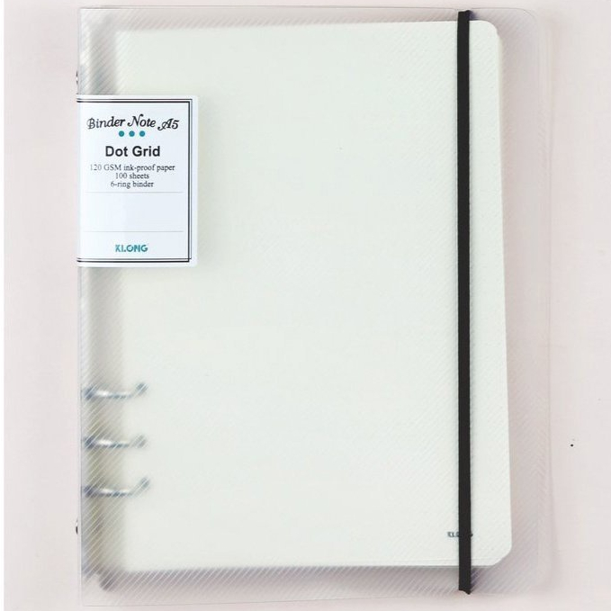 Sổ còng A5 Dot grid 100 tờ - 200 trang binder Klong ruột chấm dễ refill giấy, Klong MS 995
