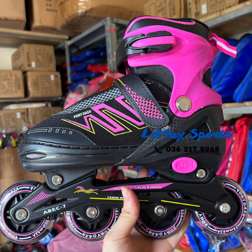 Giày patin trẻ em có bánh cao su, phát sáng 8 bánh. Giày trượt patin trẻ em giá rẻ . Tặng bảo vệ chân tay 6 chi tiết