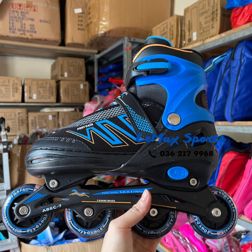 Giày patin trẻ em có bánh cao su, phát sáng 8 bánh. Giày trượt patin trẻ em giá rẻ . Tặng bảo vệ chân tay 6 chi tiết