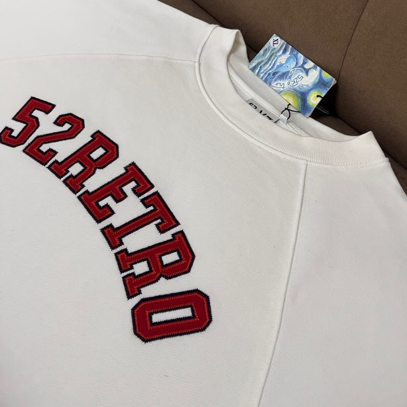 Áo sweater 52ReTroHZ logo thêu basic 380gsm