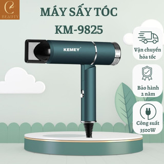 Máy sấy tóc Kemey KM-9825, Máy sấy tóc mini chính hãng, máy sấy tóc công suất lớn tạo kiểu ion âm chống khô tóc