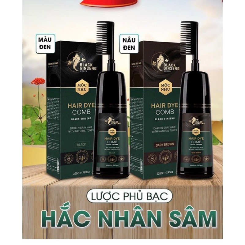 Dầu Gội Phủ Bạc Cà Phê Đen Mộc Nhu - MÀU ĐEN + NÂU ĐEN