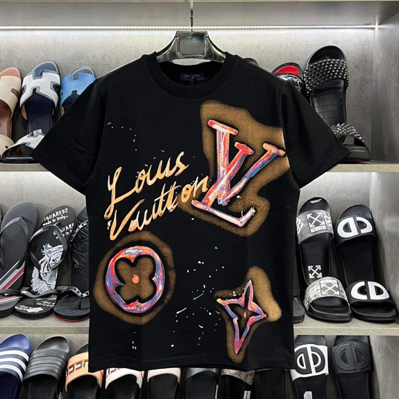 Áo Thun Nam Nữ LV In Hoạ Tiết 3D Chất Liệu Cotton Co Dãn Hai Chiều, Thời Trang Nanm/nữ Siêu Cấp