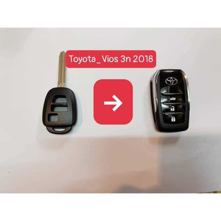 Vỏ Gập Chìa Khoá Giấu Chìa độ TOYOTA VIOS 3 nút