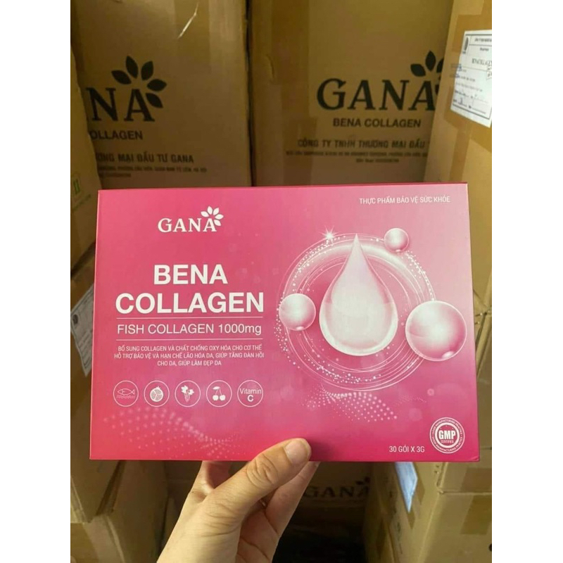 Bena collagen chính hãng hộp 30 gói hiệu quả cao đẹp da căng mịn chậm lão hoá da tăng cường đề kháng