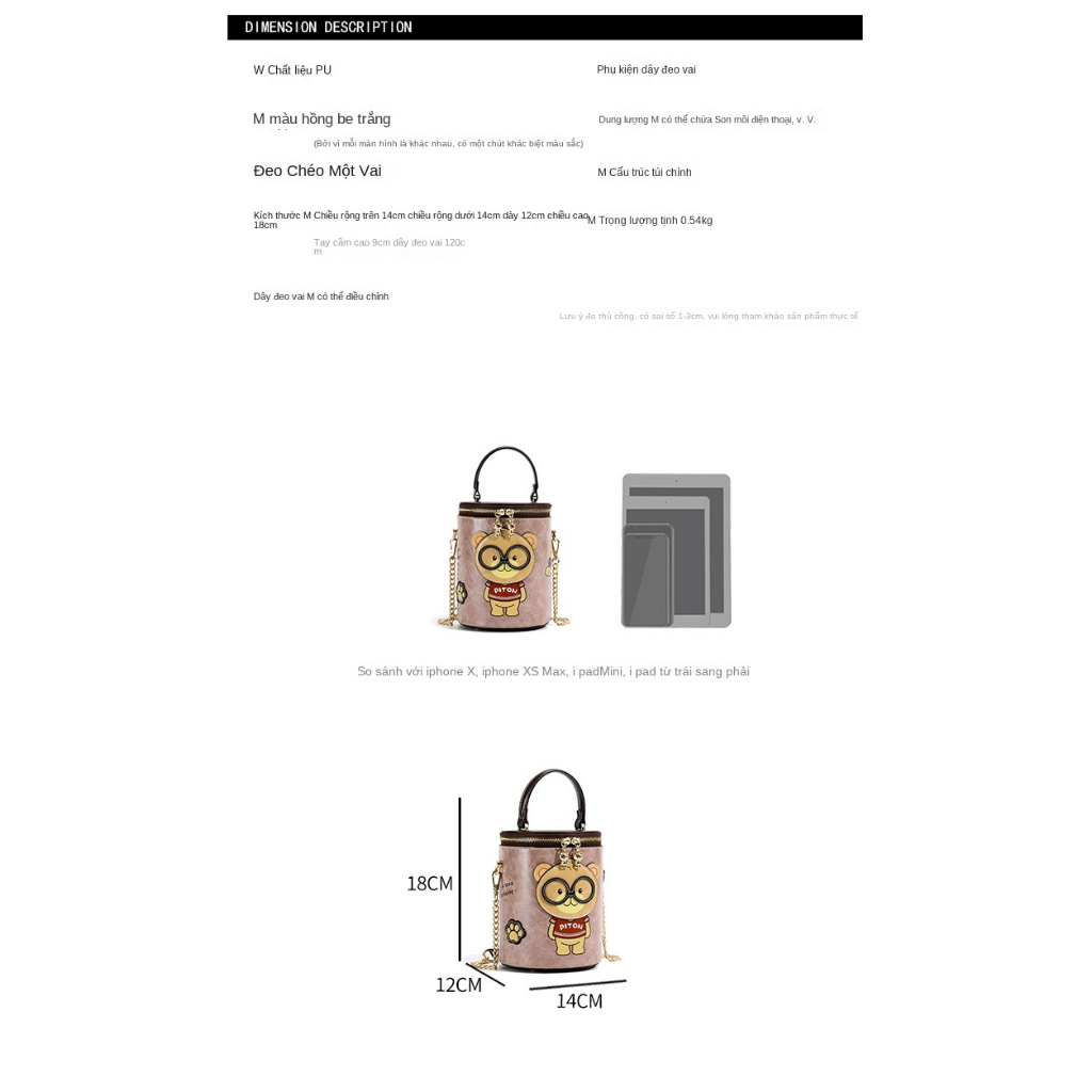 Túi Bucket nữ mùa hè 2023 túi đeo chéo thời trang mới Túi Messenger cho nữ