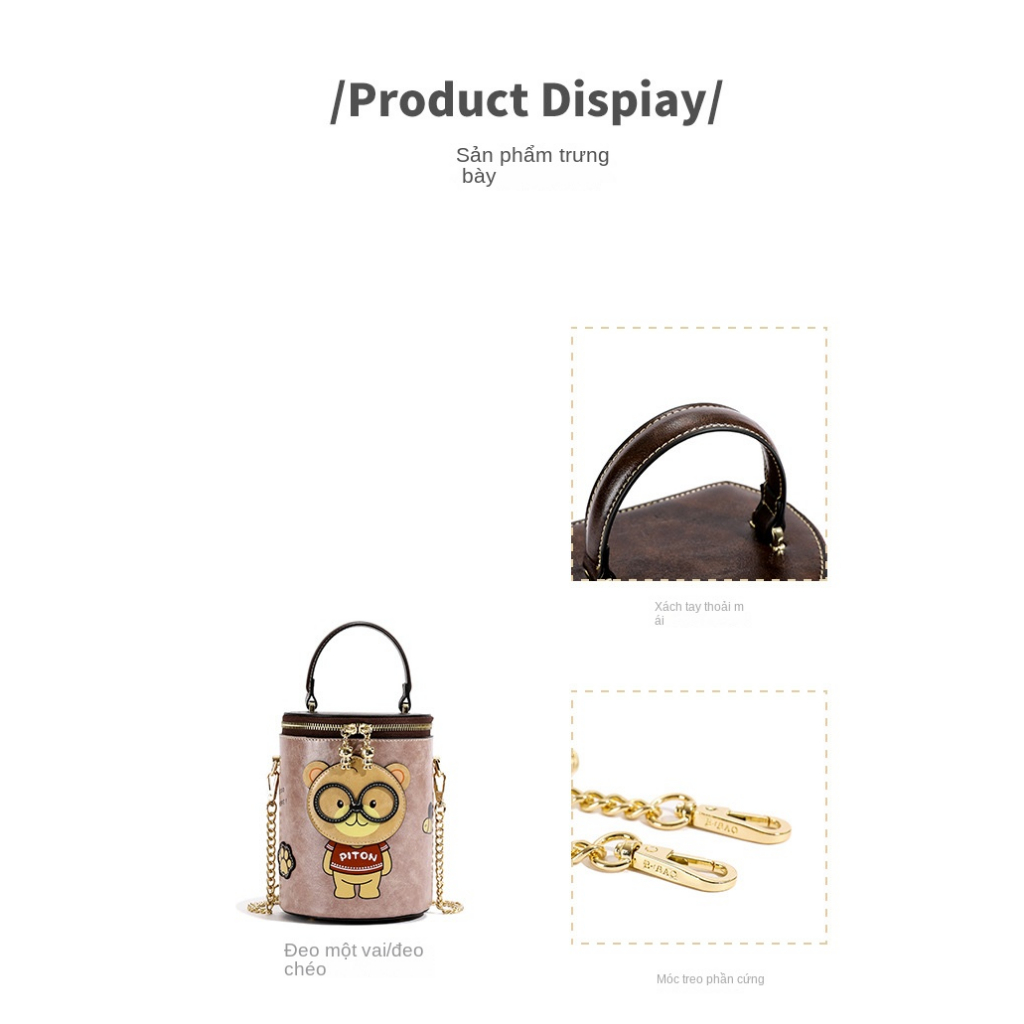 Túi Bucket nữ mùa hè 2023 túi đeo chéo thời trang mới Túi Messenger cho nữ