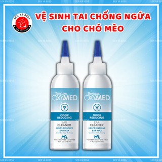 Dung dịch vệ sinh tai chó, mèo giảm ngứa, khô nhanh, diệt khuẩn tropiclean oxymed nhập khẩu mỹ 118ml