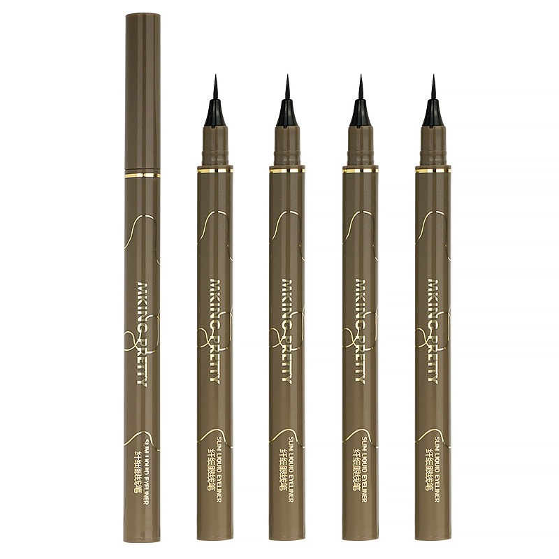 Kẻ mắt nước MKING, bút kẻ mắt đầu mảnh 0.005 eyeliner màu đen nâu nội địa trung EMNICE BEAUTY