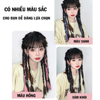 Tóc thắt bính nhiều màu, kẹp light cao cấp