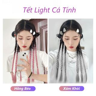Tóc thắt bính nhiều màu, kẹp light cao cấp