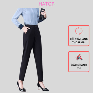 Quần tây nữ cao cấp thiết kế cơ bản màu đen vải cotton loại 1 QTCD301