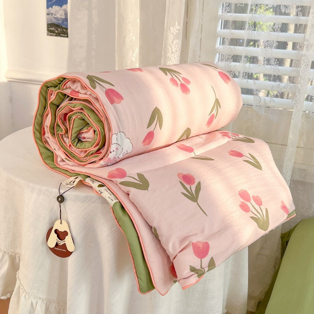 Chăn cotton đũi hàn quốc kích thước 2mx2m3 nhập khẩu , Mền hè đũi cotton chất liệu mềm mại thoáng mát mẫu mới