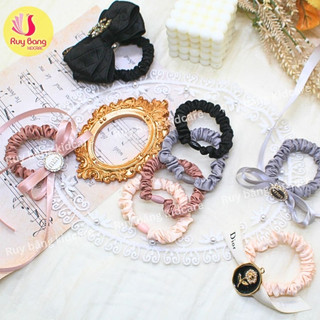 Dây buộc tóc scrunchies , cột tóc vải Srunchies nhiều màu HQ