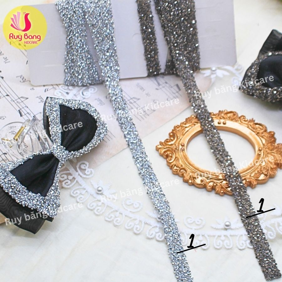 Dây đá silicon 1cm dùng dán trang trí nơ bờm, quần áo...