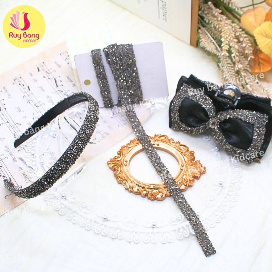 Dây đá silicon 1cm dùng dán trang trí nơ bờm, quần áo...