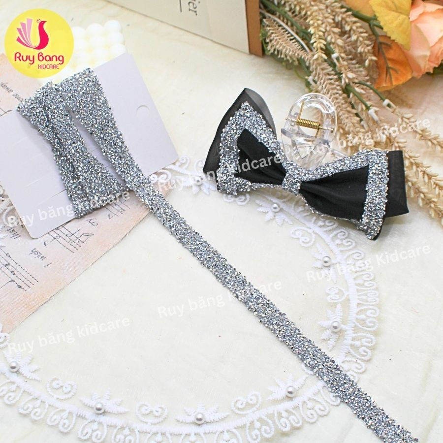 Dây đá silicon 1cm dùng dán trang trí nơ bờm, quần áo...