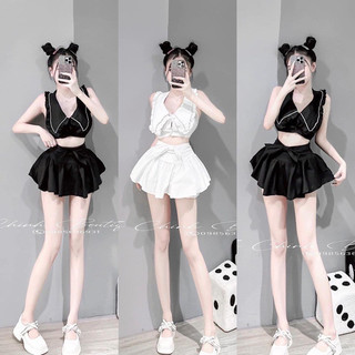 Quần sọt ngắn xoè phối nơ giả váy xoe99
