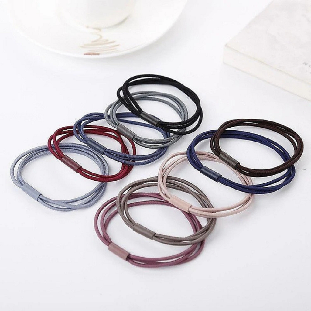 Combo 10 Dây Chun Buộc Tóc Dây 3 Sợi Siêu Chắc Siêu Co Giãn, Hàng Loại 1, Thun Tốt