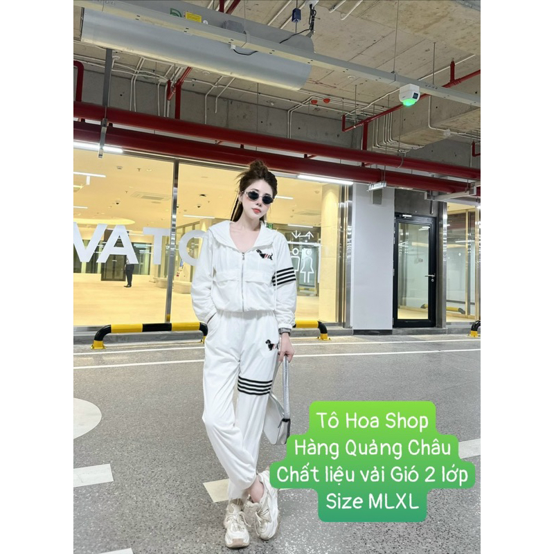 Bộ ngủ nữ.sét thể thao kéo khoá có mũ đồ mặc nhà thu đông chất vải gió 2 lớp.hàng quảng châu cao cấp,tohoa_shop.SizeMLXL
