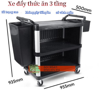 XE ĐẨY DỌN DẸP CHẤT LIỆU NHỰA CÓ VÁCH NGĂN (CHƯA BAO GỒM THAU, XÔ)