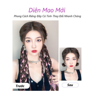 Tóc thắt bính nhiều màu, kẹp light cao cấp