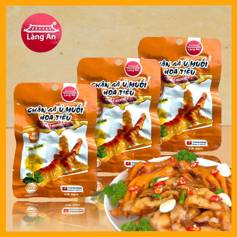 Combo 10 cái chân gà rút xương ủ muối Hoa Tiêu Làng An-Đồ ăn vặt chân gà ủ vị cay hoa tiêu tứ xuyên tương thơm ăn liền