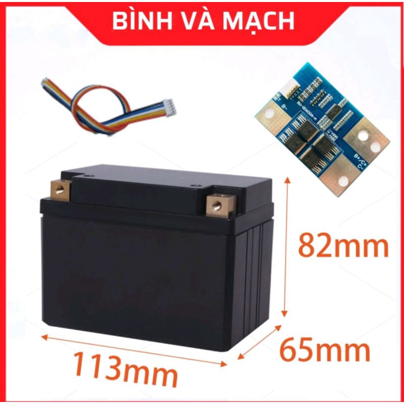 Mạch đóng bình ác quy xe máy , 4S: 12,8V dòng xả liên tục 35A sả tức thời 600A